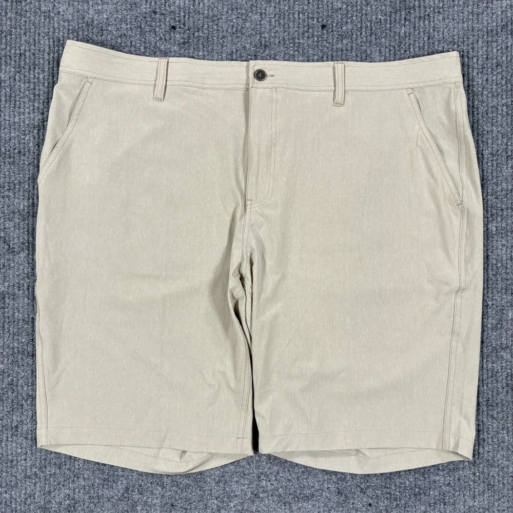 CoolKeep Stretch Performance Khaki Golf Shorts Mens Size 42 Flat Front Casual